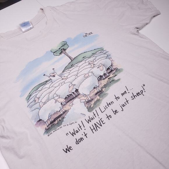 Vntg 80s Gary Larson Sheep graphic tee - Picture 1 of 8